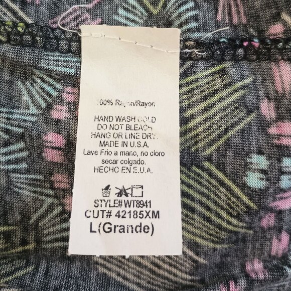 Annabelle Multicolor Scoop Neck Short Sleeve Top Size L Bohemian Crochet Accent - Picture 7 of 7